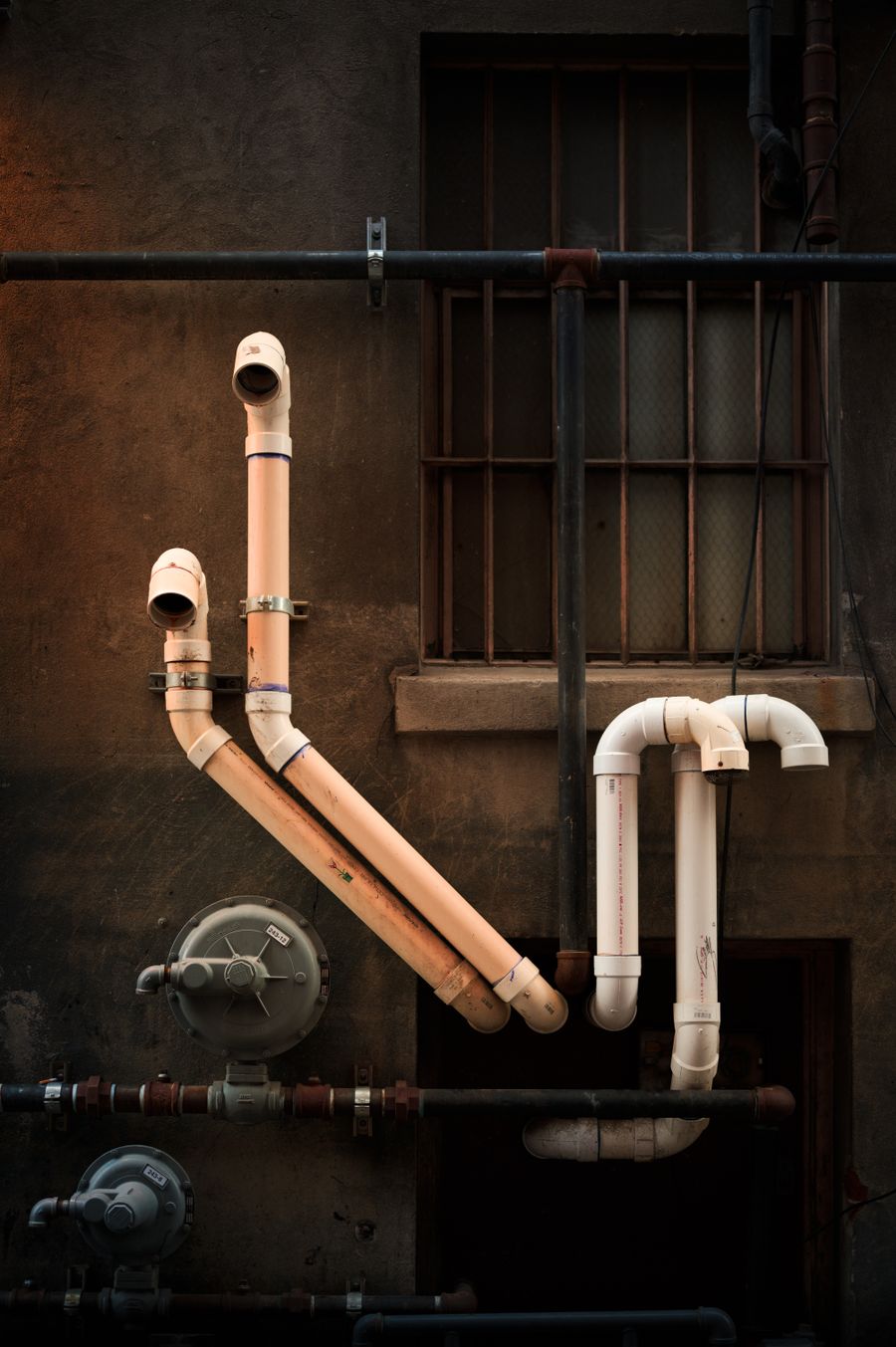 PVC drain pipes on a residential building in Prescott, AZ