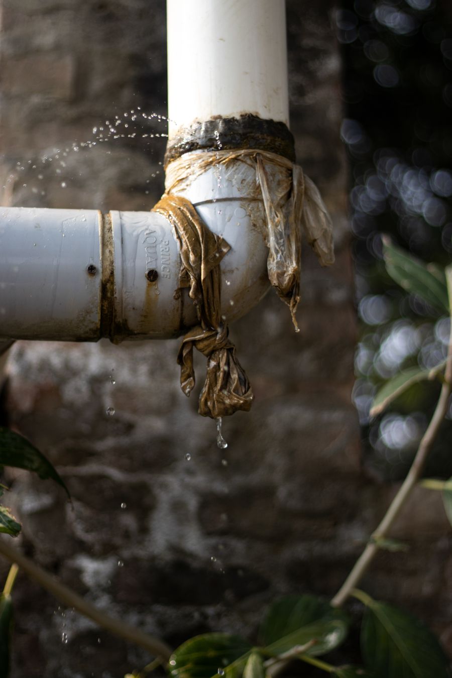 Leaking pipe spraying water needing repair in Prescott, AZ
